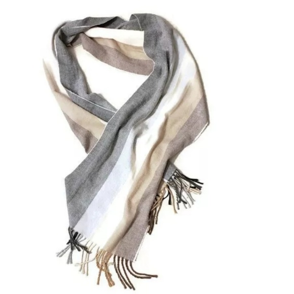 Beautiful Merona Scarf Camel Brown Black White EUC - Picture 3 of 7